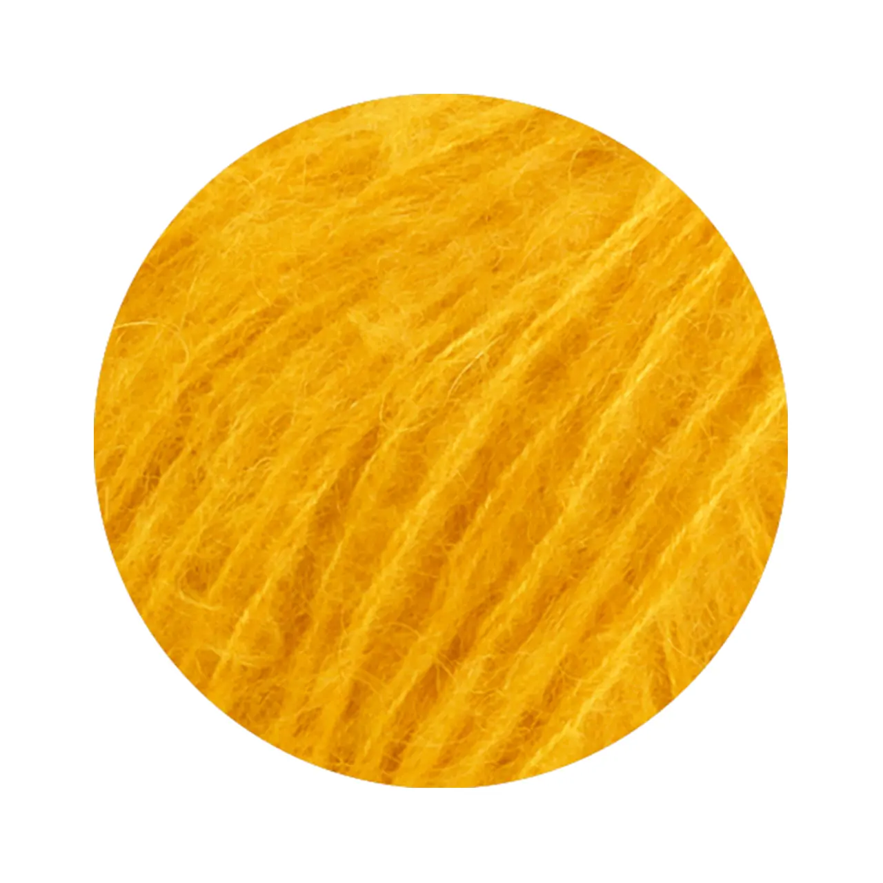 Mohair Di Gio 20 Dottergelb von Lana Grossa. Locker verzwirntes Garn aus superfeinen Merinofasern und Superkid Mohair