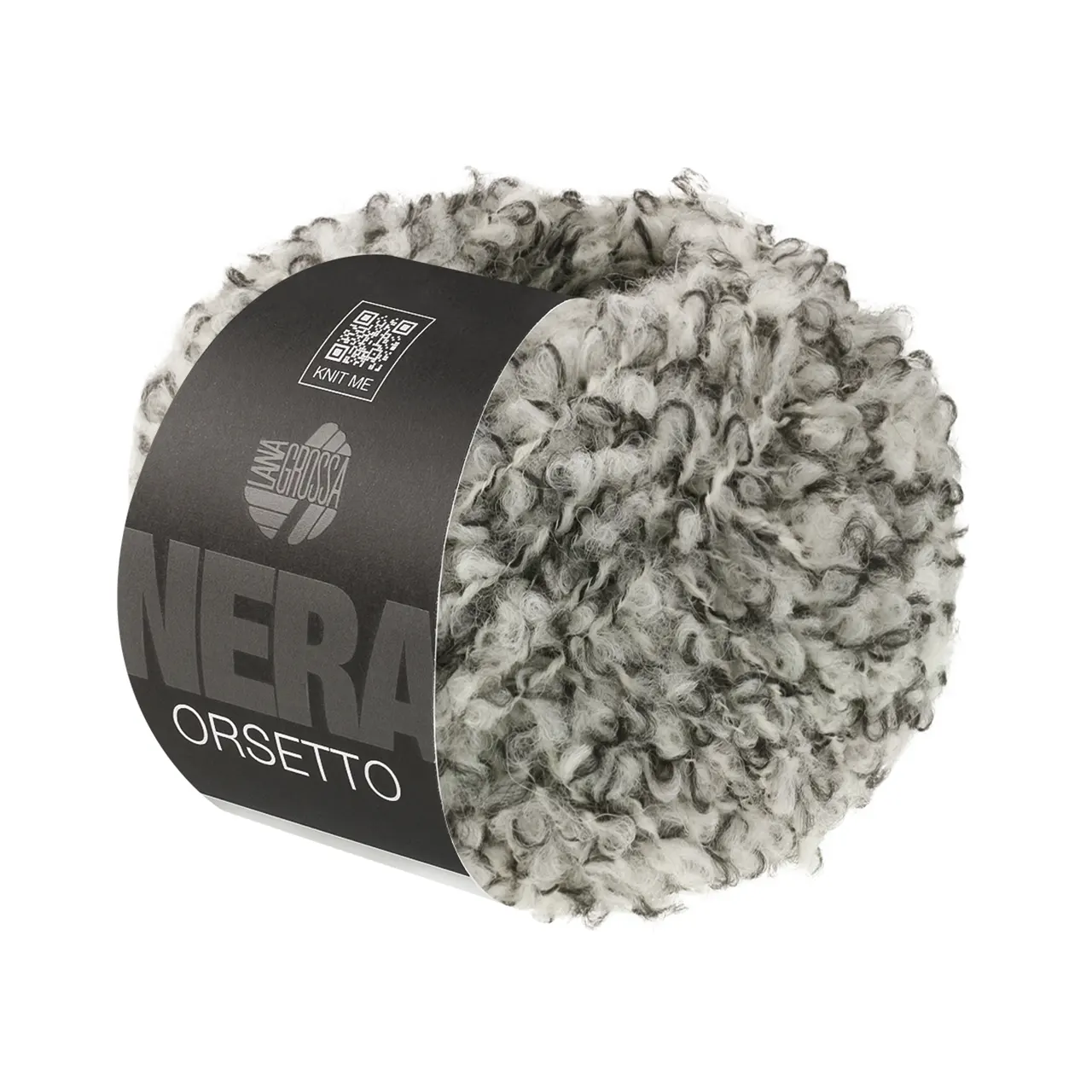 Orsetto 105 Schwarz/Rohweiß von Lana Grossa. Weiches Bouclé-Garn aus Alpaka- und Merinofasern