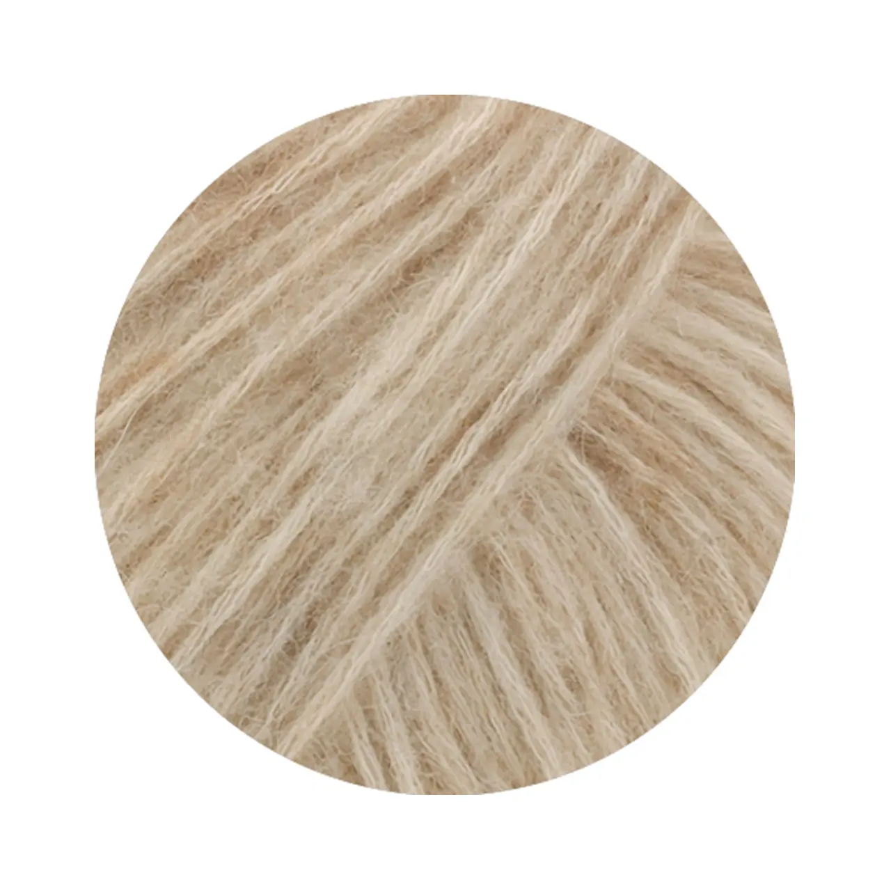Pelo Cashmere 2 Rohweiß/Beige von Lana Grossa. Flauschige Netzgarnstruktur aus Baumwolle gefüllt mit Cashmere & Baby-Alpakafasern