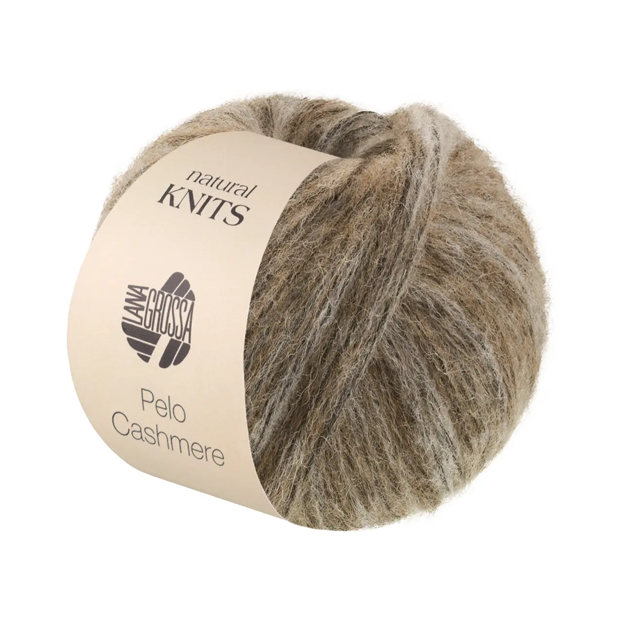 Pelo Cashmere 3 Braun/Beige von Lana Grossa. Flauschige Netzgarnstruktur aus Baumwolle gefüllt mit Cashmere & Baby-Alpakafasern