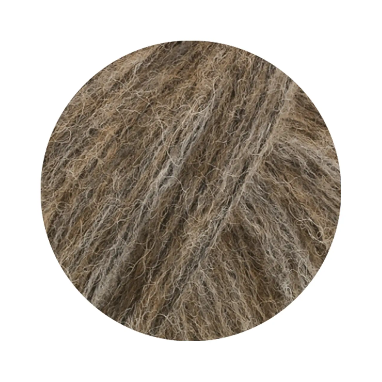 Pelo Cashmere 3 Braun/Beige von Lana Grossa. Flauschige Netzgarnstruktur aus Baumwolle gefüllt mit Cashmere & Baby-Alpakafasern