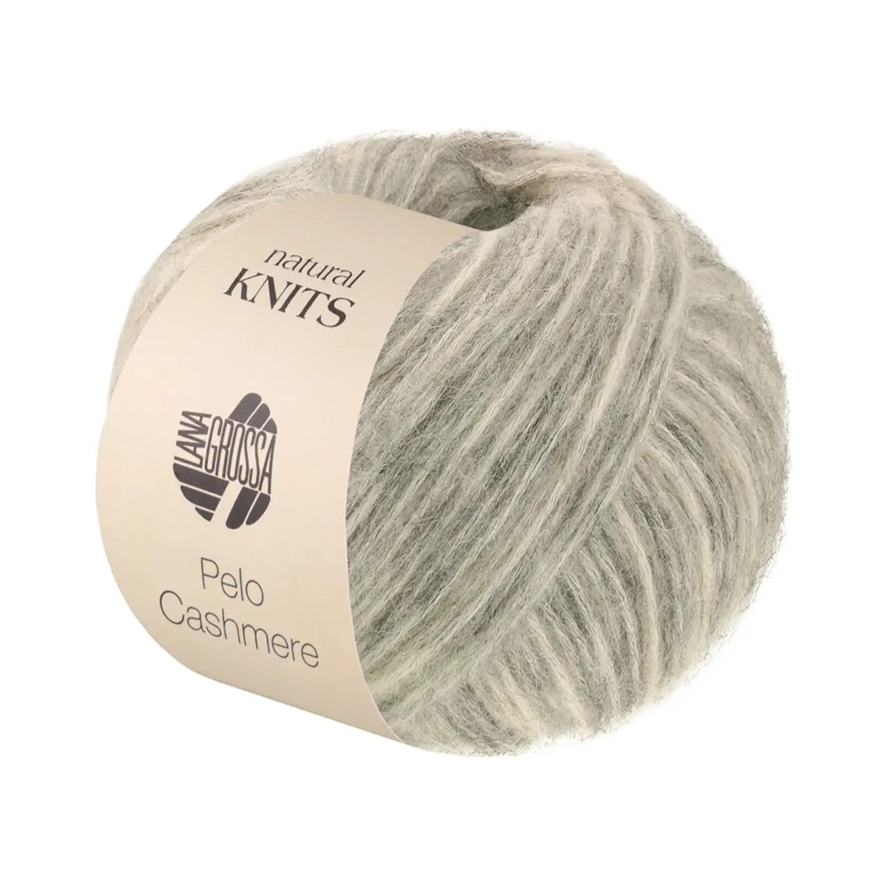 Pelo Cashmere 4 Rohweiß/Hellgrau von Lana Grossa. Flauschige Netzgarnstruktur aus Baumwolle gefüllt mit Cashmere & Baby-Alpakafasern