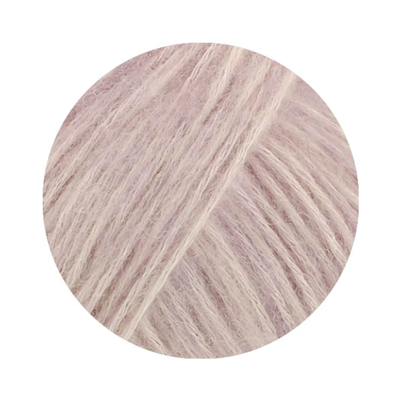 Pelo Cashmere 7 Lila/Rohweiß von Lana Grossa. Flauschige Netzgarnstruktur aus Baumwolle gefüllt mit Cashmere & Baby-Alpakafasern