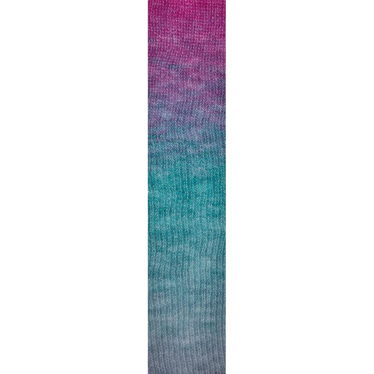 Poema Mohair 7 Magenta/Türkis/Jeansblau von Laines Du Nord. Ein einzigartiges Garn aus Kid Mohair und Seide mit zartem Farbverlauf und innovativen Farbtönen.