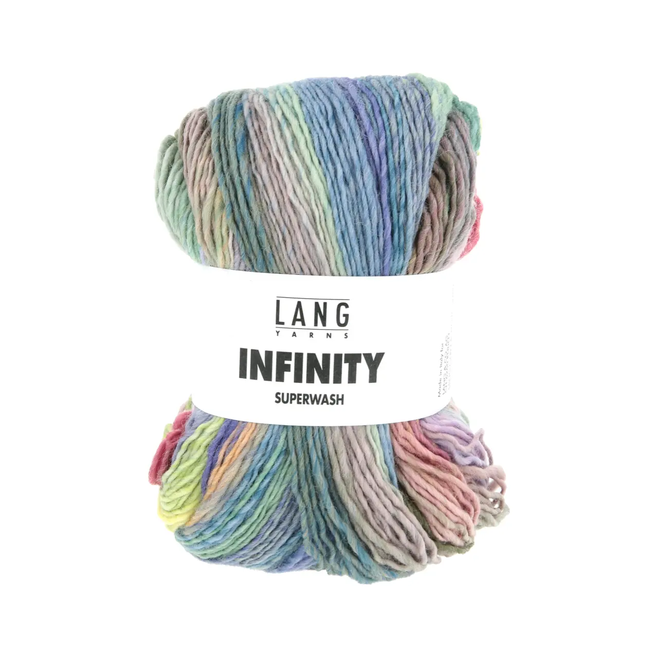 Infinity 6 Soft Sunrise von Lang Yarns. INFINITY ist ein Dochtgarn aus extrafeiner Merinowolle das durch seine einzigartige Farbgestaltung besticht. Jedes Knäuel wird so gefertigt dass kein sich wiederholendes Muster entsteht - zwar kommen immer wieder die gleichen Farben zum Einsatz jedoch in unregelmäßigen Abständen variierender Intensität und unterschiedlicher Reihenfolge.