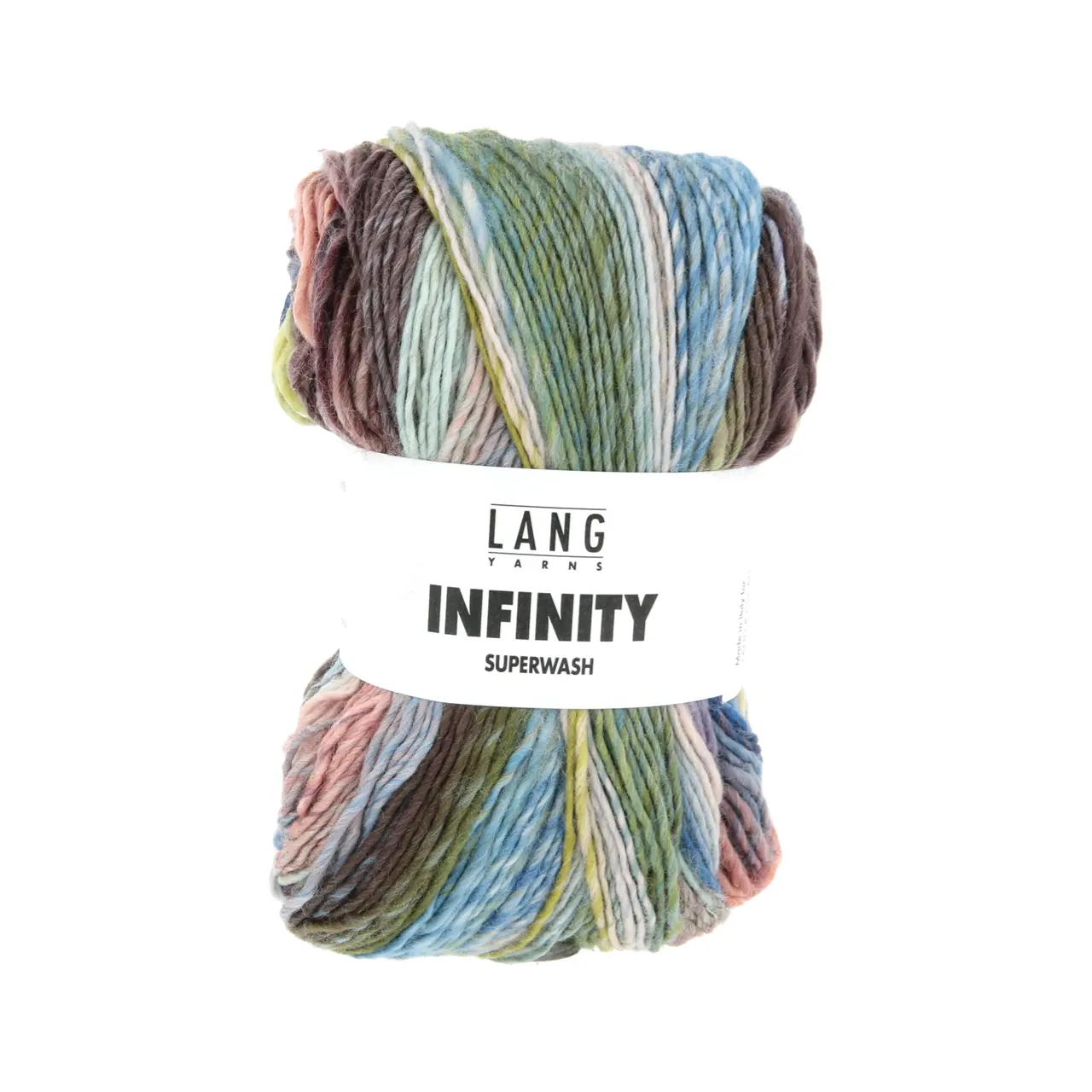 Infinity 8 Wide Coast von Lang Yarns. INFINITY ist ein Dochtgarn aus extrafeiner Merinowolle das durch seine einzigartige Farbgestaltung besticht. Jedes Knäuel wird so gefertigt dass kein sich wiederholendes Muster entsteht - zwar kommen immer wieder die gleichen Farben zum Einsatz jedoch in unregelmäßigen Abständen variierender Intensität und unterschiedlicher Reihenfolge.