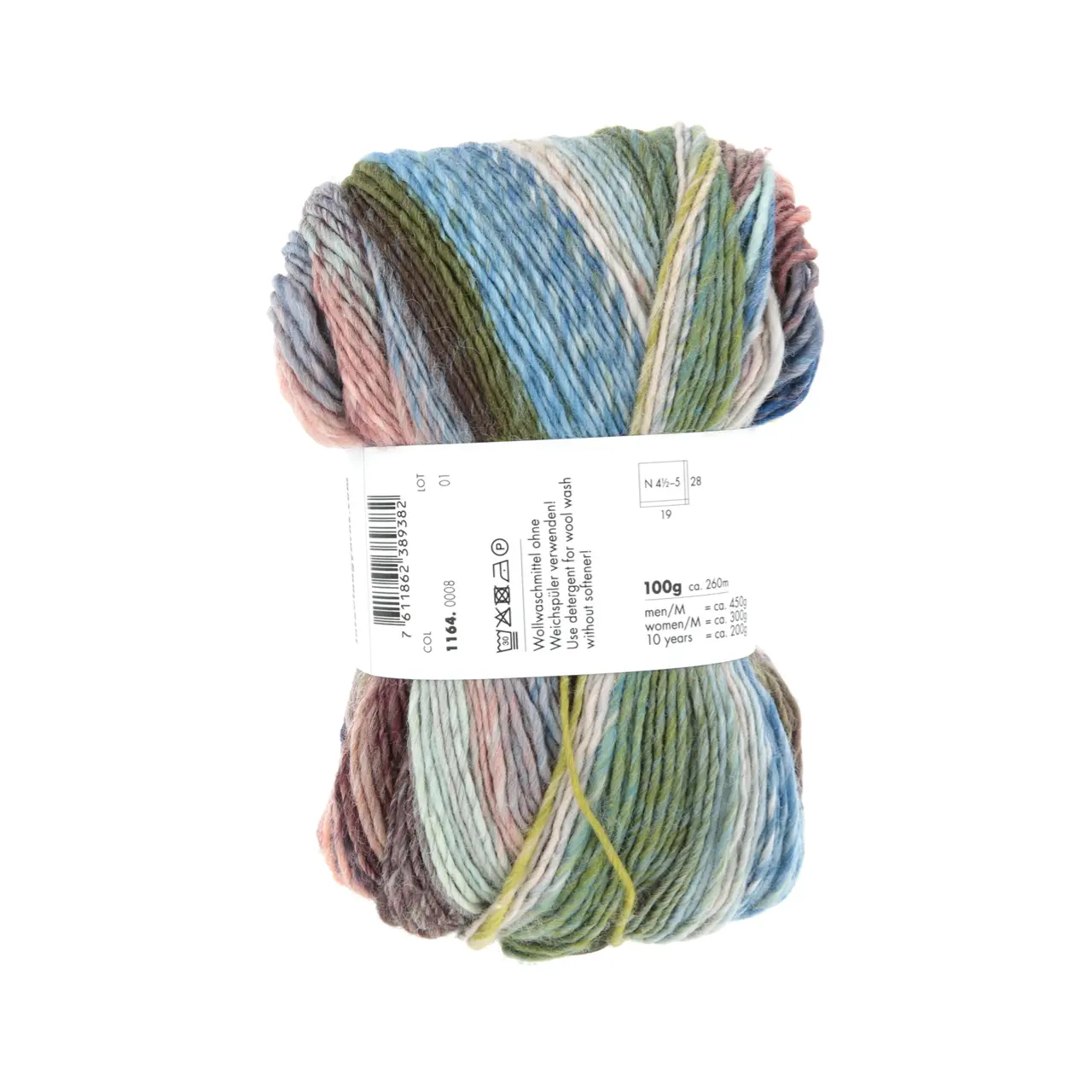Infinity 8 Wide Coast von Lang Yarns. INFINITY ist ein Dochtgarn aus extrafeiner Merinowolle das durch seine einzigartige Farbgestaltung besticht. Jedes Knäuel wird so gefertigt dass kein sich wiederholendes Muster entsteht - zwar kommen immer wieder die gleichen Farben zum Einsatz jedoch in unregelmäßigen Abständen variierender Intensität und unterschiedlicher Reihenfolge.