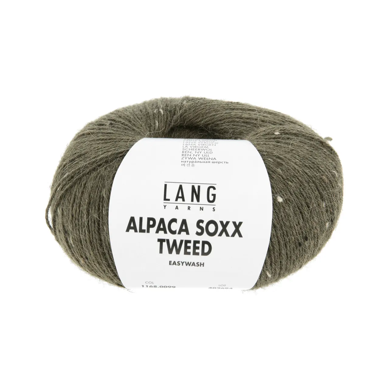 Alpaca Soxx Tweed 99 Krokodilgrün von Lang Yarns. Neu bieten wir Ihnen unsere Qualität ALPACA SOXX 4-fach auch mit Tweed Noppen an. Dank der Kombination aus Baby Alpaca Schurwolle und Polyamid eignet sich das Garn perfekt für kuschelige Socken und zahlreiche weitere Strickideen. ALPACA SOXX TWEED ist die ideale Wahl wenn Weichheit und Wärme im Mittelpunkt stehen.