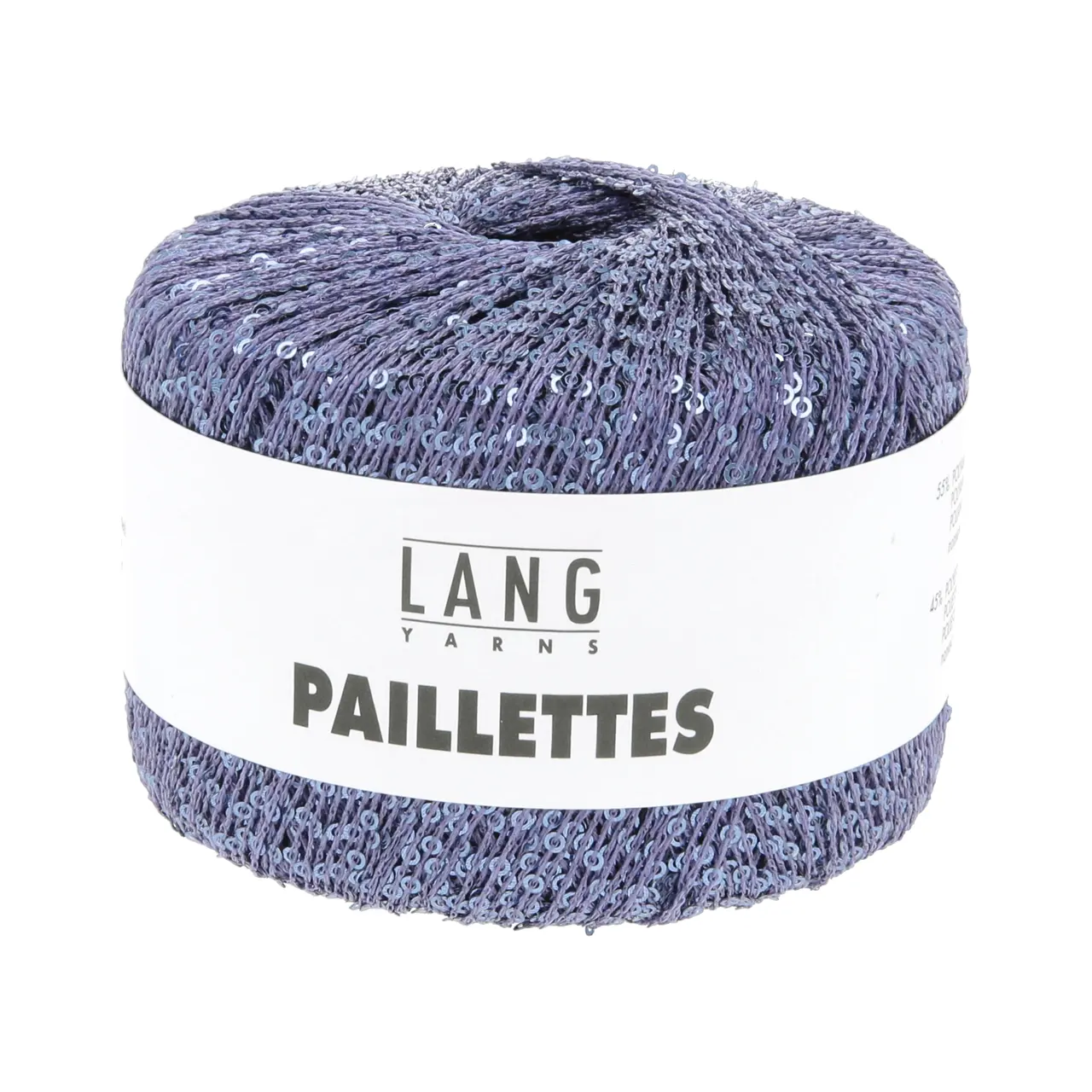 Paillettes 146 Lavendel von Lang Yarns. Dieses Garn mit feinen Pailletten lässt sich angenehm verarbeiten und ist vielseitig einsetzbar. Besonders gut eignet es sich als Beilaufgarn etwa zusammen mit einem zarten Seiden-Mohair-Faden oder auch in Kombination mit Garnen wie Merino oder Alpaka. Dadurch ist das Garn ideal für Tücher und Schals die direkt auf der Haut getragen werden. Die kleinen Pailletten fallen beim Tragen kaum auf und sorgen dennoch für einen dezenten Glanz.