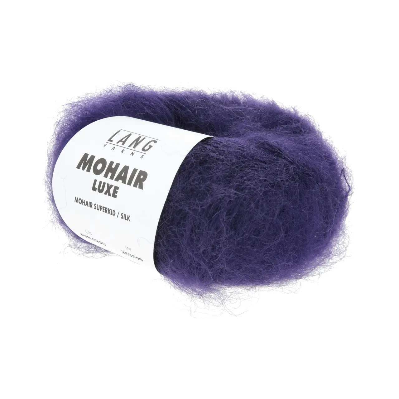 Mohair Luxe 290 Violett Royal von Lang Yarns. Superkid-Mohair gemischt mit Seide - ein federleichtes Garn für modische Accessoires und mehr.