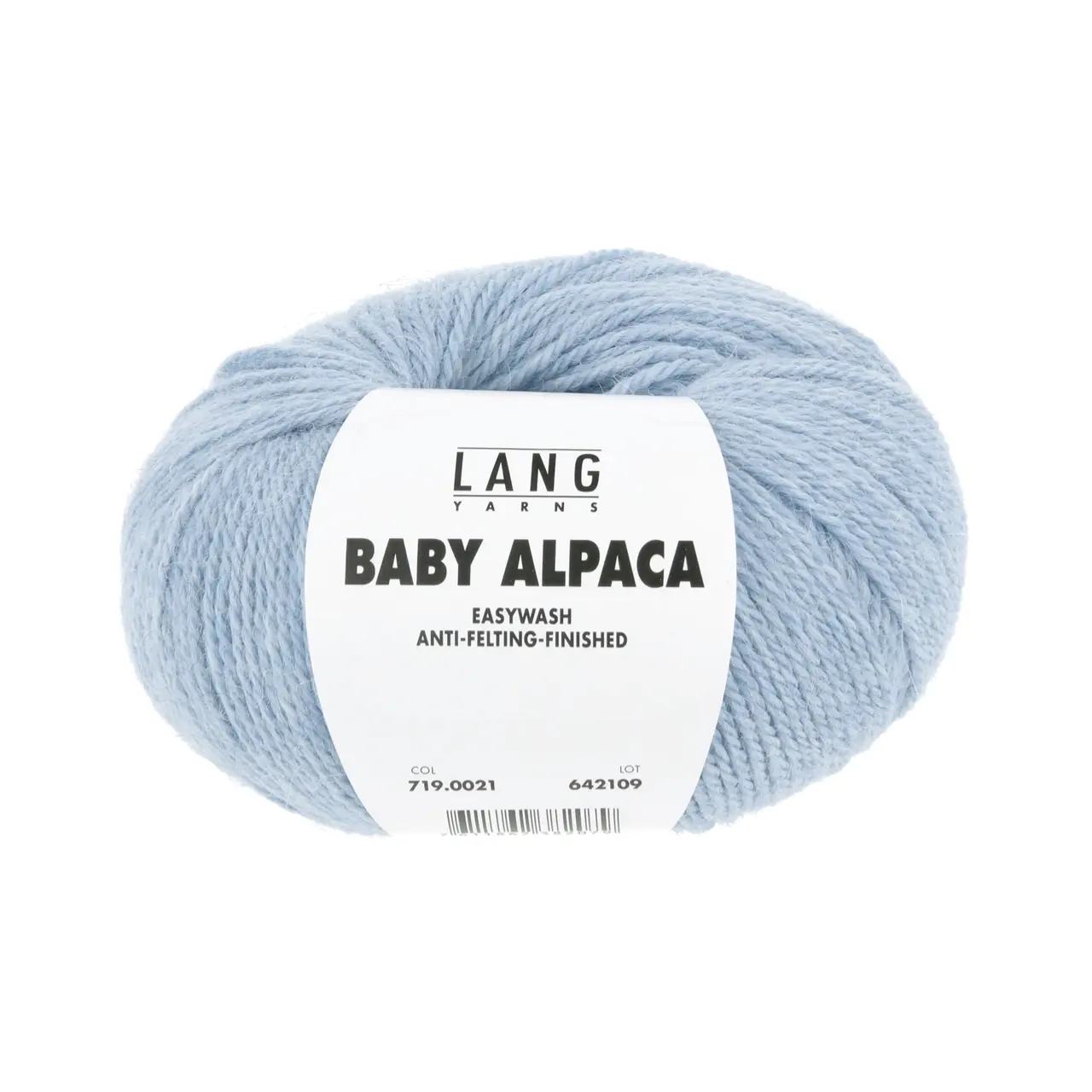 Baby Alpaca 21 Hellblau Mélange von Lang Yarns. Feinstes Baby Alpaca — eine Traumfaser in ungefärbten Naturmélangetönen und aktuellen Modefarben — der pure Luxus. Easywash ist eine enzymatische Behandlung der Alpakafasern welche komplett auf den Einsatz von umweltschädigenden Chemikalien verzichtet. Easywash ist Bluesign Reach und OEKO-TEX*zertifiziert. * Zertifikatsnummer