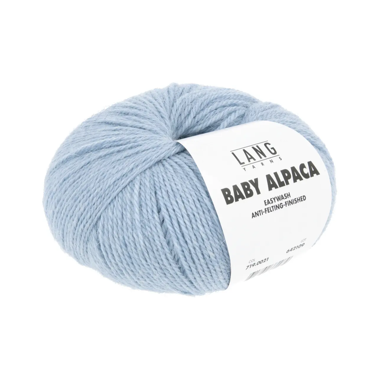 Baby Alpaca 21 Hellblau Mélange von Lang Yarns. Feinstes Baby Alpaca — eine Traumfaser in ungefärbten Naturmélangetönen und aktuellen Modefarben — der pure Luxus. Easywash ist eine enzymatische Behandlung der Alpakafasern welche komplett auf den Einsatz von umweltschädigenden Chemikalien verzichtet. Easywash ist Bluesign Reach und OEKO-TEX*zertifiziert. * Zertifikatsnummer