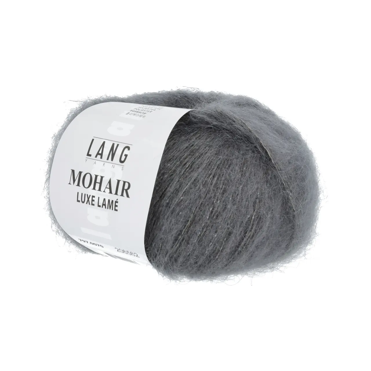 Mohair Luxe Lamé 70 Silber - Anthrazit von Lang Yarns. Superkid-Mohair gemischt mit Seide - ein federleichtes Garn für modische Accessoires und mehr.