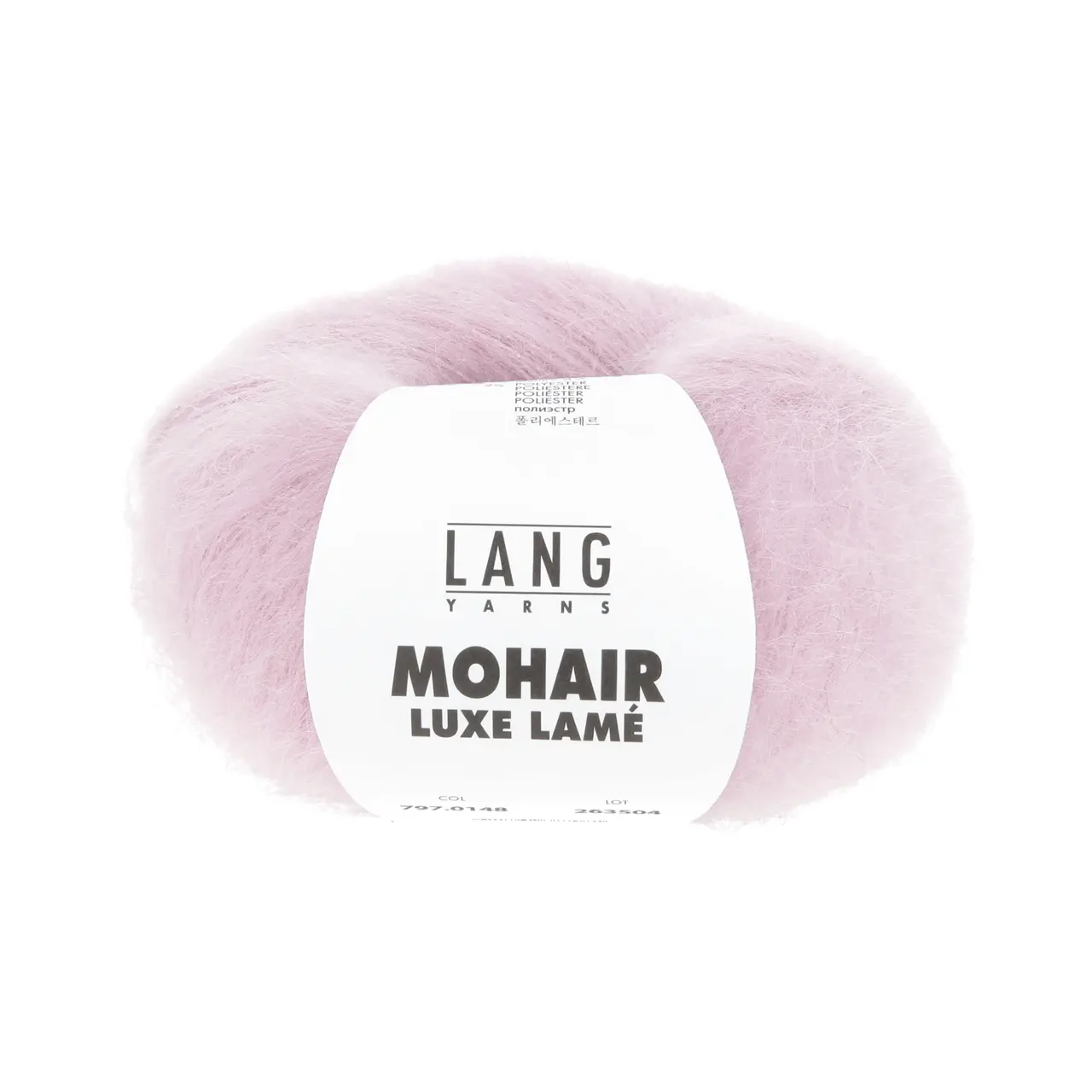 Mohair Luxe Lamé 148 Silber - Altrosa von Lang Yarns. Superkid-Mohair gemischt mit Seide - ein federleichtes Garn für modische Accessoires und mehr.