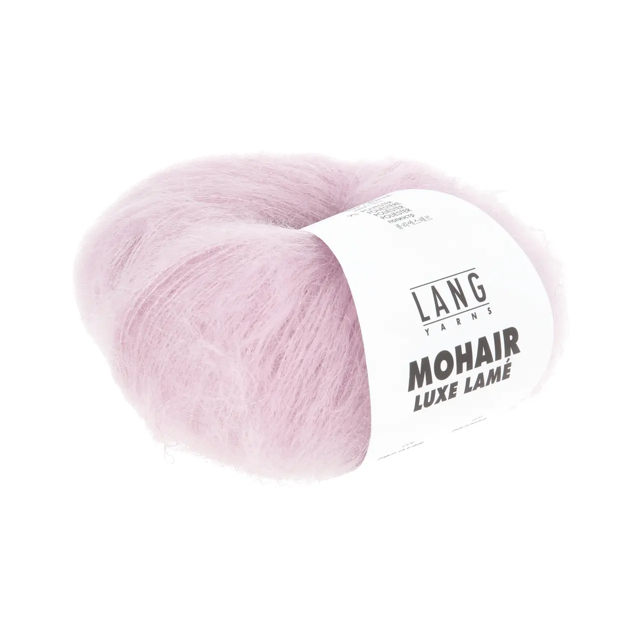 Mohair Luxe Lamé 148 Silber - Altrosa von Lang Yarns. Superkid-Mohair gemischt mit Seide - ein federleichtes Garn für modische Accessoires und mehr.