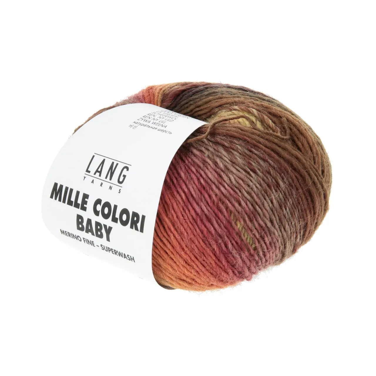 Mille Colori Baby 218 Braun/Waldgrün/Aubergine von Lang Yarns. Rund 40% des gesamten Wollaufkommens stammt von Merinoschafen und das in allerbester Qualität. Die Fasern sind fein und stark gekräuselt dadurch fühlen sie sich äusserst geschmeidig an und sind zugleich elastisch und formbeständig. Die wunderbaren Eigenschaften von Schafwolle sind bei Merinoqualitäten besonders ausgeprägt. Diese Qualität ist aus feiner australischer Merinowolle. Hergestellt aus erstklassiger Rohwolle mit dem ganzen Know How