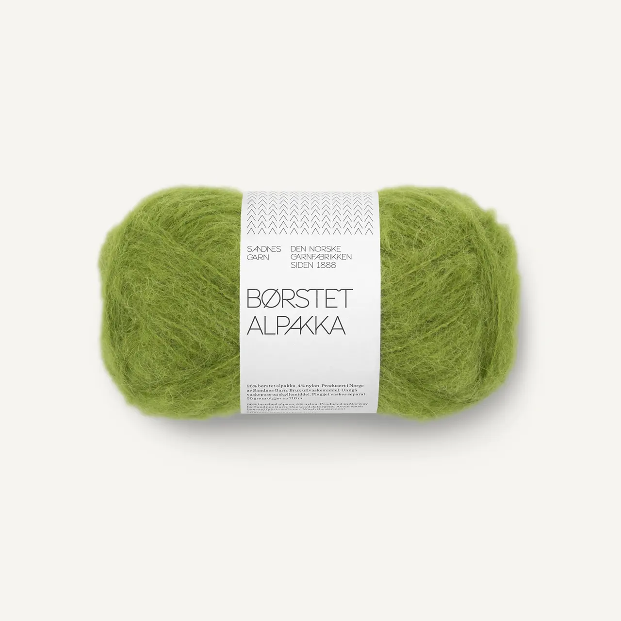 Børstet Alpakka 9564 Matcha von Sandnes Garn. Leicht wie eine Wolke aber gleichzeitig weich und warm.
