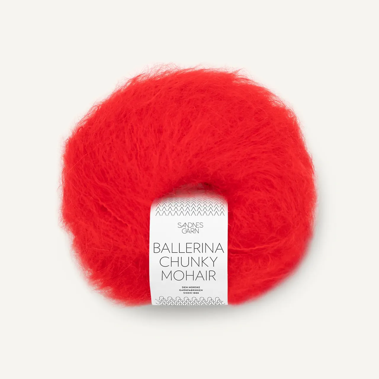 Ballerina Chunky Mohair 4018 Scarlet Rød von Sandnes Garn. Wunderschön weich und flauschig wie eine Wolke.