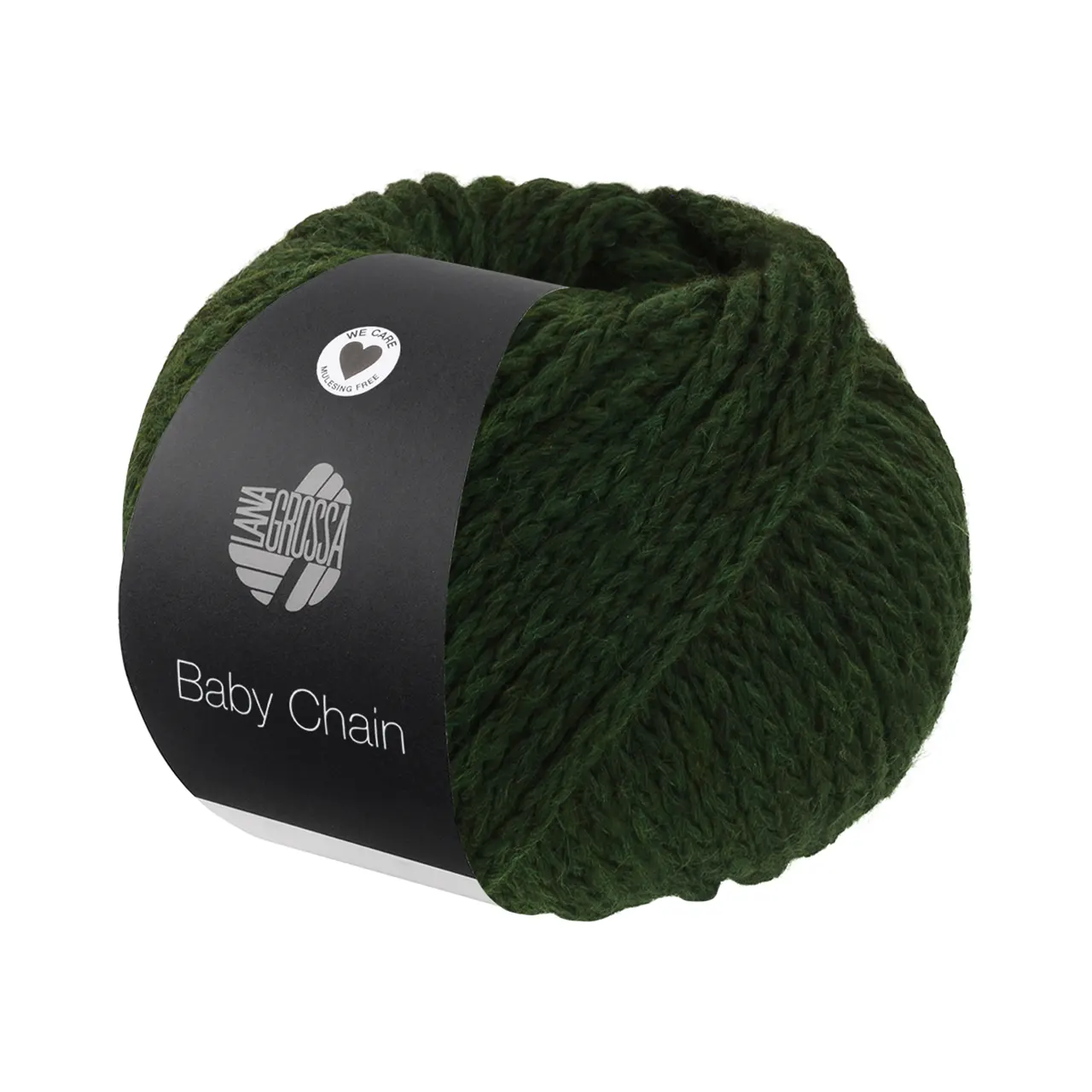 Baby Chain 10 Dunkelgrün von Lana Grossa. Kettengarn aus Merino & Baby Alpaka