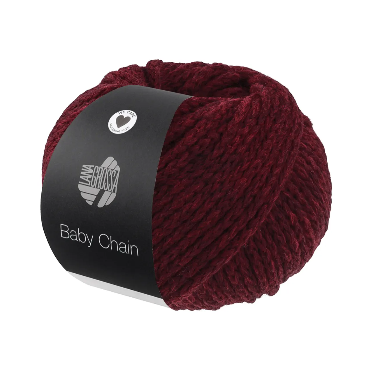 Baby Chain 6 Dunkelrot von Lana Grossa. Kettengarn aus Merino & Baby Alpaka
