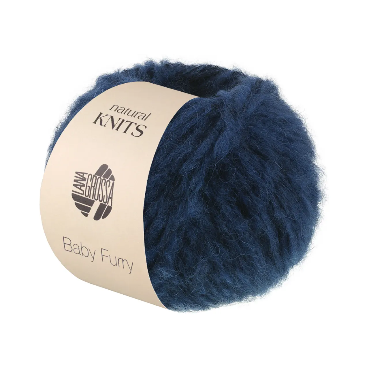 Baby Furry 6 Stahlblau von Lana Grossa. Pelzeffektgarn in natürlicher Mischung aus Baby Alpaka Baumwolle & Merino extrafine