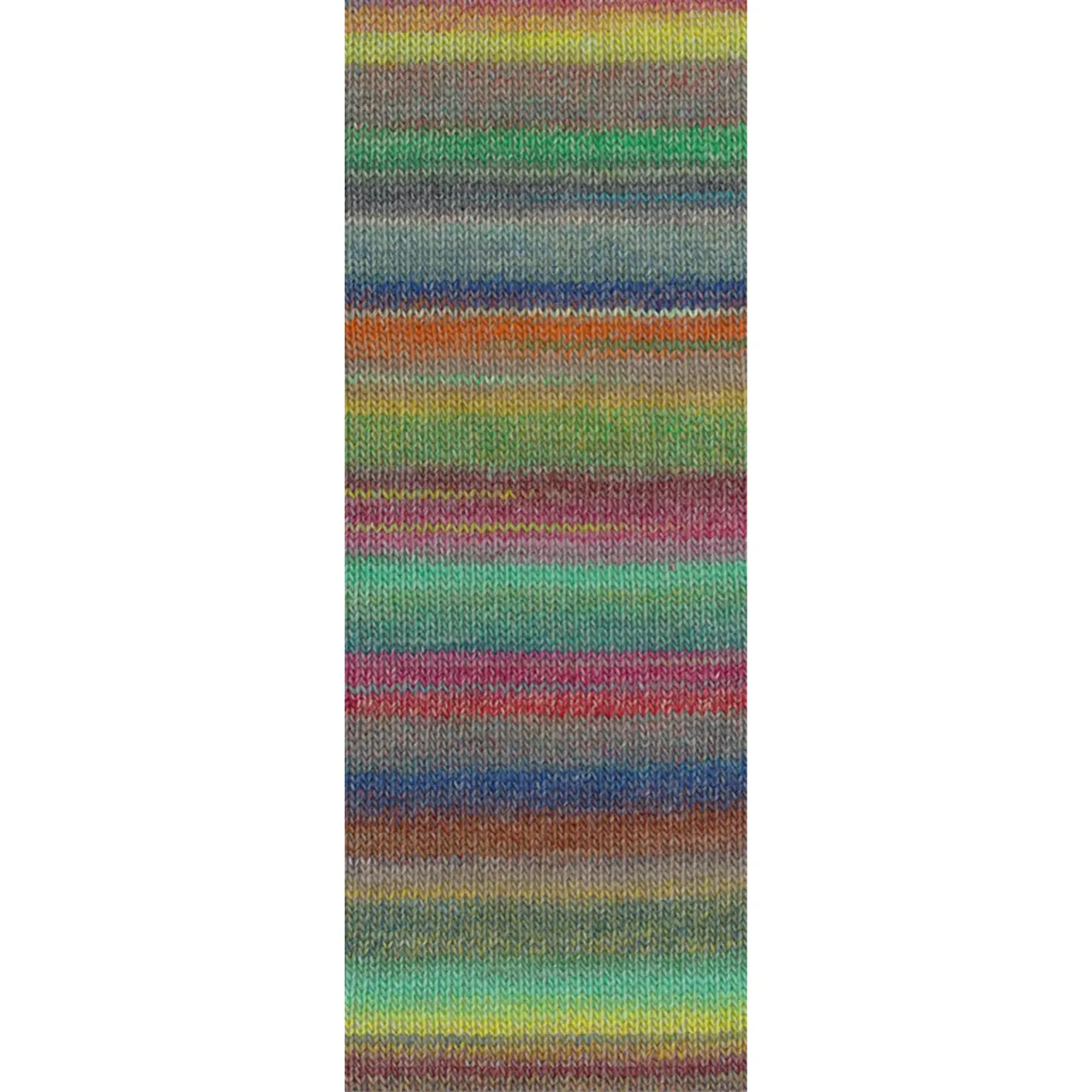 Gomitolo Intenso 243 Pistazie/Graugrün/Jade/Grau/Dunkelblau/Orange/Dunkelrot/Brombeer/Braun von Lana Grossa. Dochtgarn mit unregelmäßigem Ringeleffekt