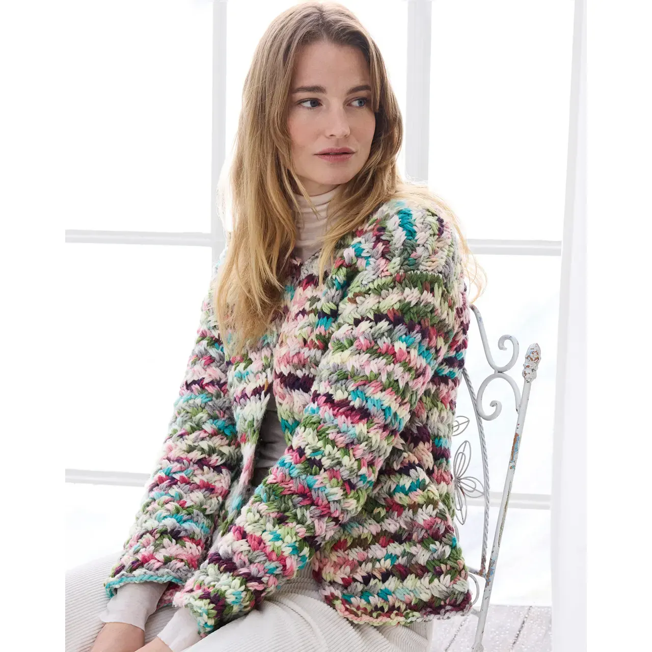 Strickmodell aus Journal No. 72 - Kragenlose Jacke aus Crazy