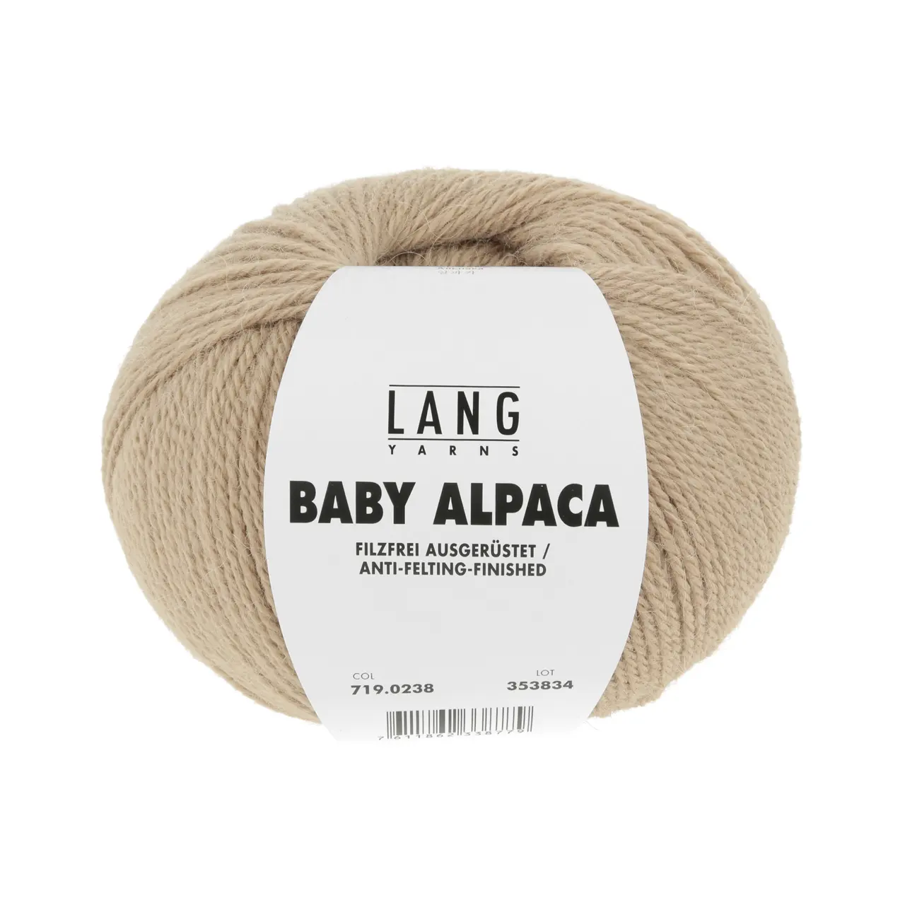 Baby Alpaca 238 Camel von Lang Yarns. Feinstes Baby Alpaca — eine Traumfaser in ungefärbten Naturmélangetönen und aktuellen Modefarben — der pure Luxus. Easywash ist eine enzymatische Behandlung der Alpakafasern welche komplett auf den Einsatz von umweltschädigenden Chemikalien verzichtet. Easywash ist Bluesign Reach und OEKO-TEX*zertifiziert. * Zertifikatsnummer