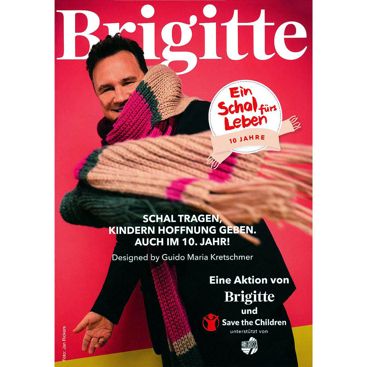 Schal fürs Leben 2023 Brigitte Charity Paket Wolle & Schönes