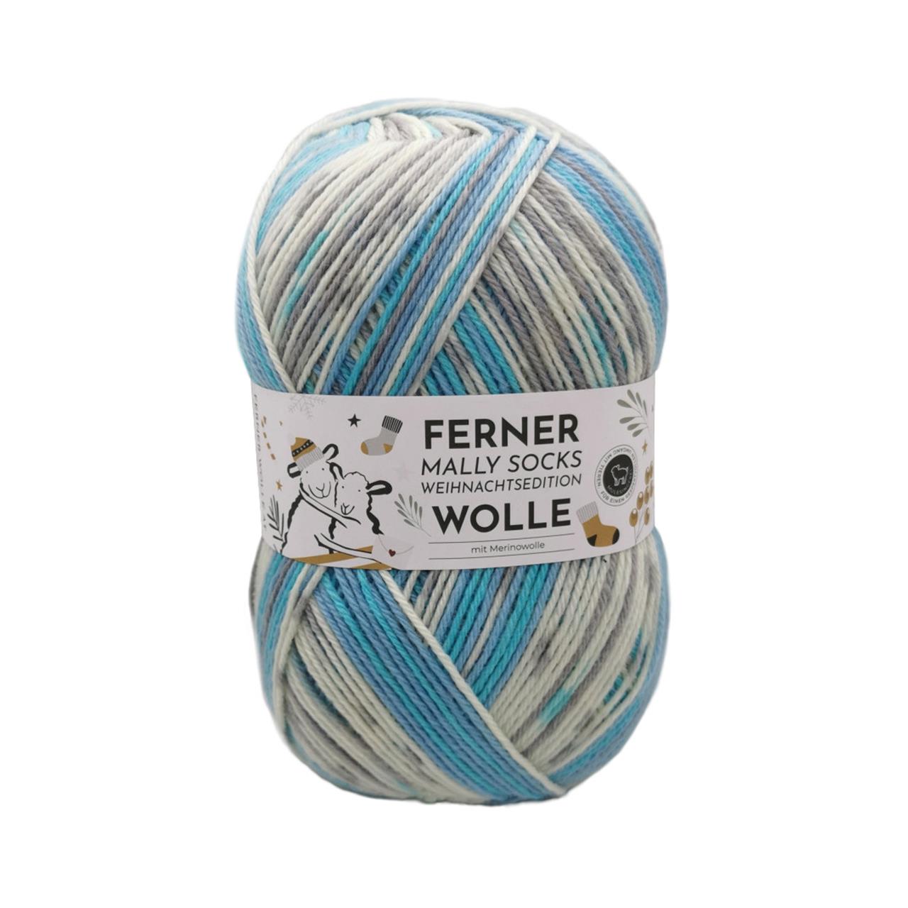 Mally Socks Xmas 19.12.24 Natur-Blau-Türkis-Grau