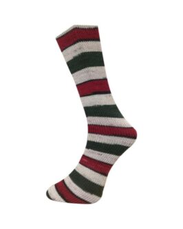 Mally Socks XMAS <br />21.12.23 Natur-Rot-Dunkelgrün