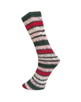 Mally Socks Xmas <br />21.12.24 Natur-Waldgrün-Rot-Rosa