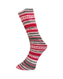 Mally Socks Xmas <br />22.12.24 Natur-Rot-Rosa-Waldgrün