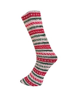 Mally Socks Xmas <br />23.12.24 Natur-Rot-Waldgrün-Rosa