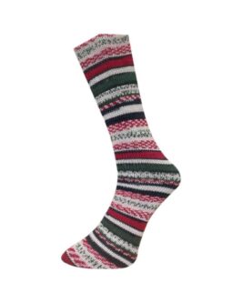 Mally Socks XMAS <br />24.12.23 Natur-Rot-Grün-Grün-Dunkelblau