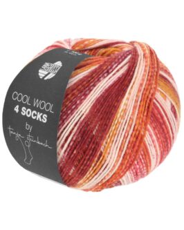 Cool Wool 4 Socks Print <br>7755 Rot/Orange/Gelb/Natur