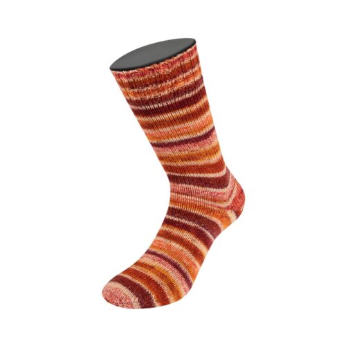 Cool Wool 4 Socks Print 7755 Zartgelb/Erdbeer/Orange/Maisgelb/Orangebraun/Rosa