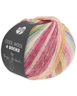 Cool Wool 4 Socks Print <br>7757 Hellgrau/<wbr>Dunkel-/<wbr>Weinrot/<wbr>Grün/<wbr>Ocker/<wbr>Sandgelb/<wbr>Petrol