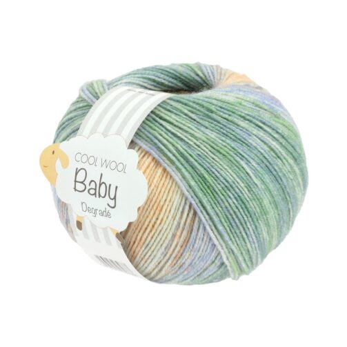 Cool Wool Baby Dégradé 517 Pfirsich/Ecru/Hellblau/Pastell-/Lind-/Graugrün