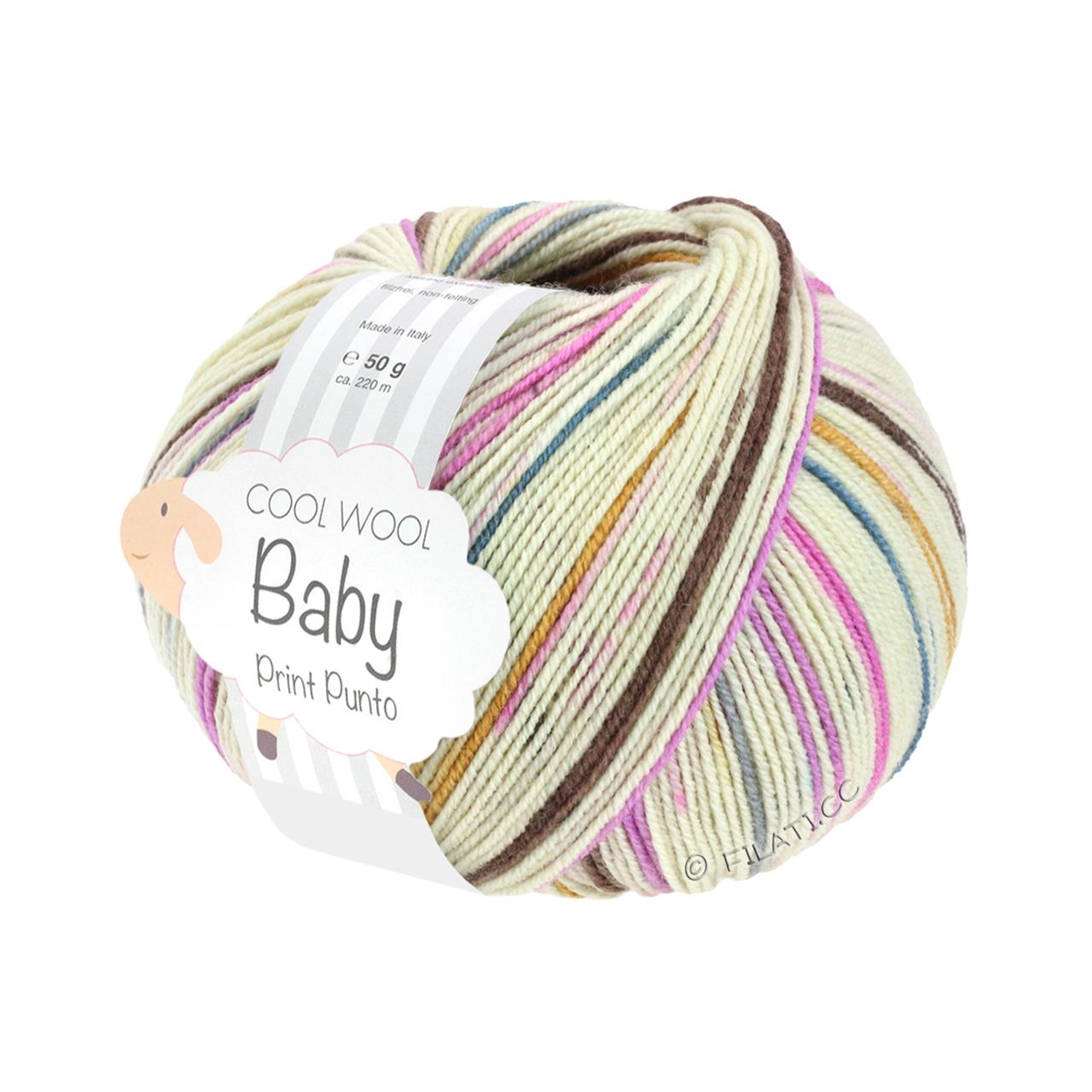 Cool Wool Baby Print Rohweiß/Graublau/Pink/Rosa/Gelb/Khaki – Schönes