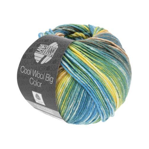 Cool Wool Big Color 4020 Graugrün/Camel/Gelb/Ecru/Resedagrün/Petrol