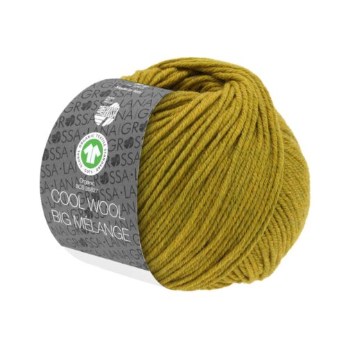 Cool Wool Big Mélange GOTS 208 Dunkeloliv/Olivgelb meliert