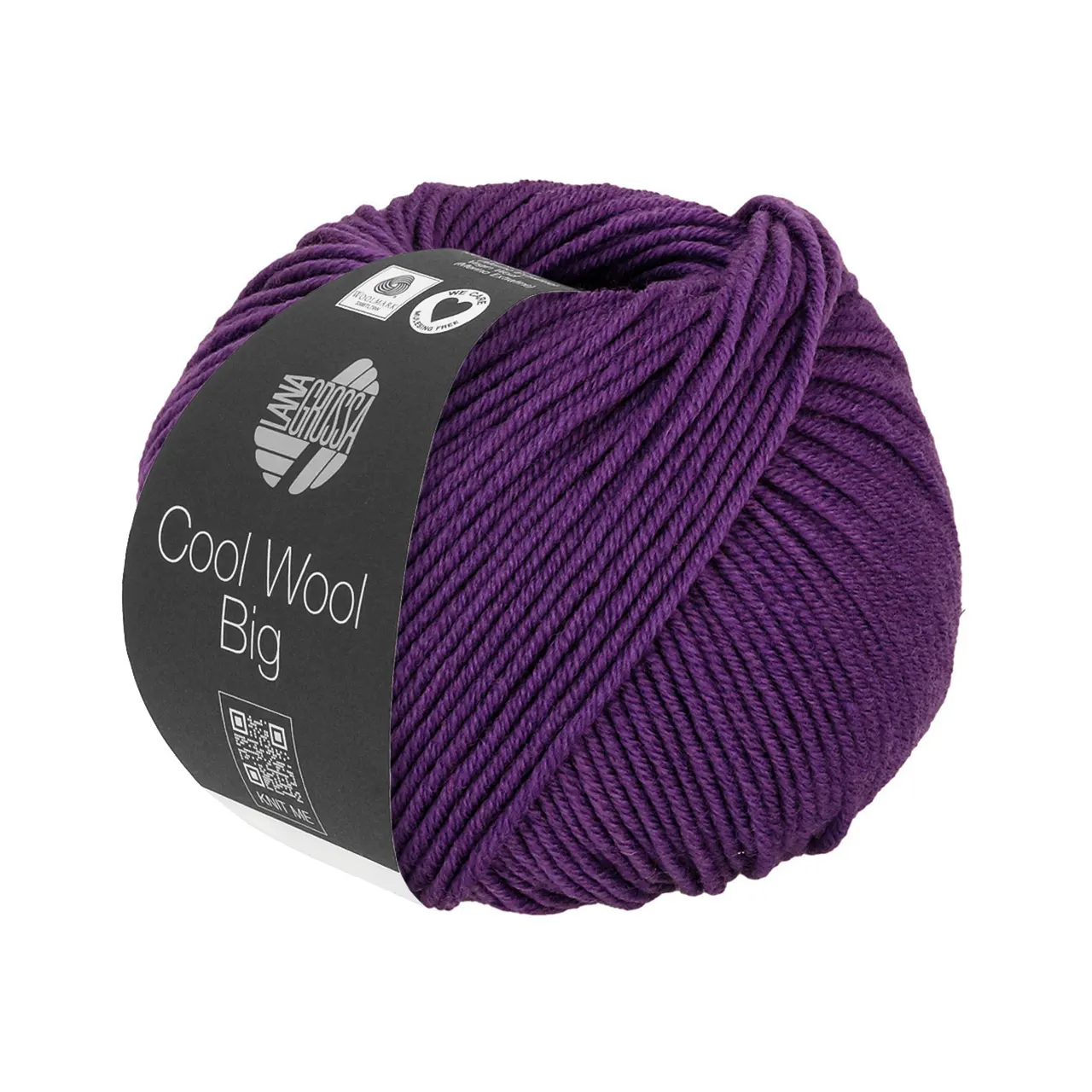 Cool Wool Big Uni 1026 Dunkelviolett von Lana Grossa. Extrafeine Merinowolle waschmaschinenfest und filzfrei