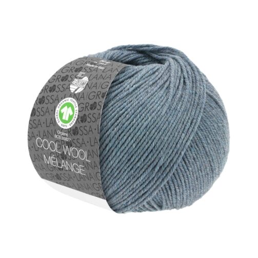 Cool Wool Mélange GOTS 110 Graublau meliert