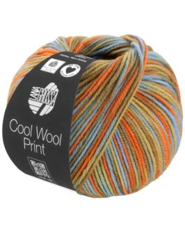 Cool Wool Print <br/>834 Orange/<wbr>Ocker/<wbr>Nougat/<wbr>Seegrün/<wbr>Graublau