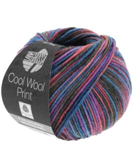 Cool Wool Print <br>821 Marine/Burgund/Violett/Anthrazit