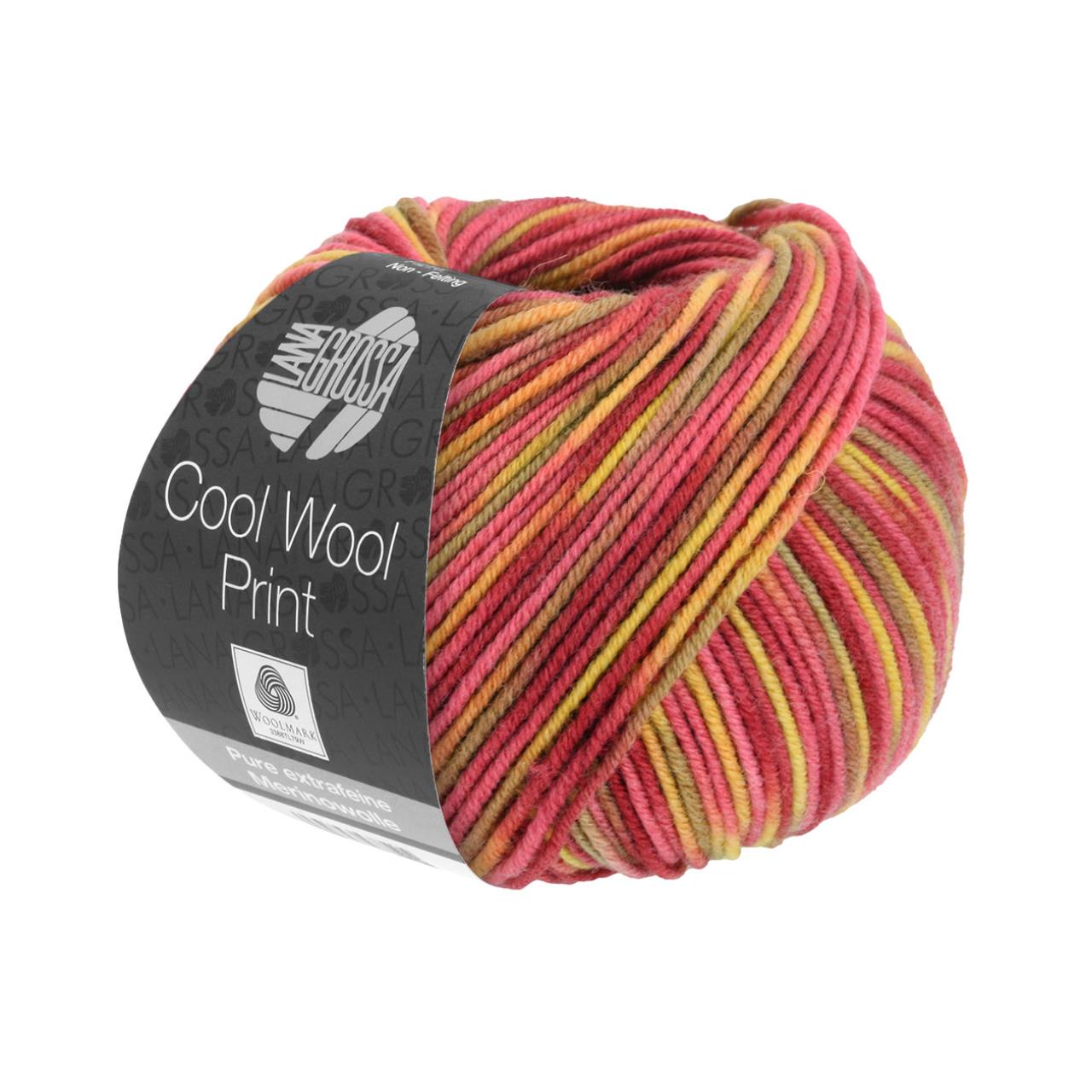 Cool Wool Print <br>825 Gelb/Orange/Camel/Nougat/Rot/Dunkelrot