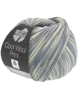 Cool Wool Print <br>829 Rohweiß/Silber-/Hellgrau/Grau