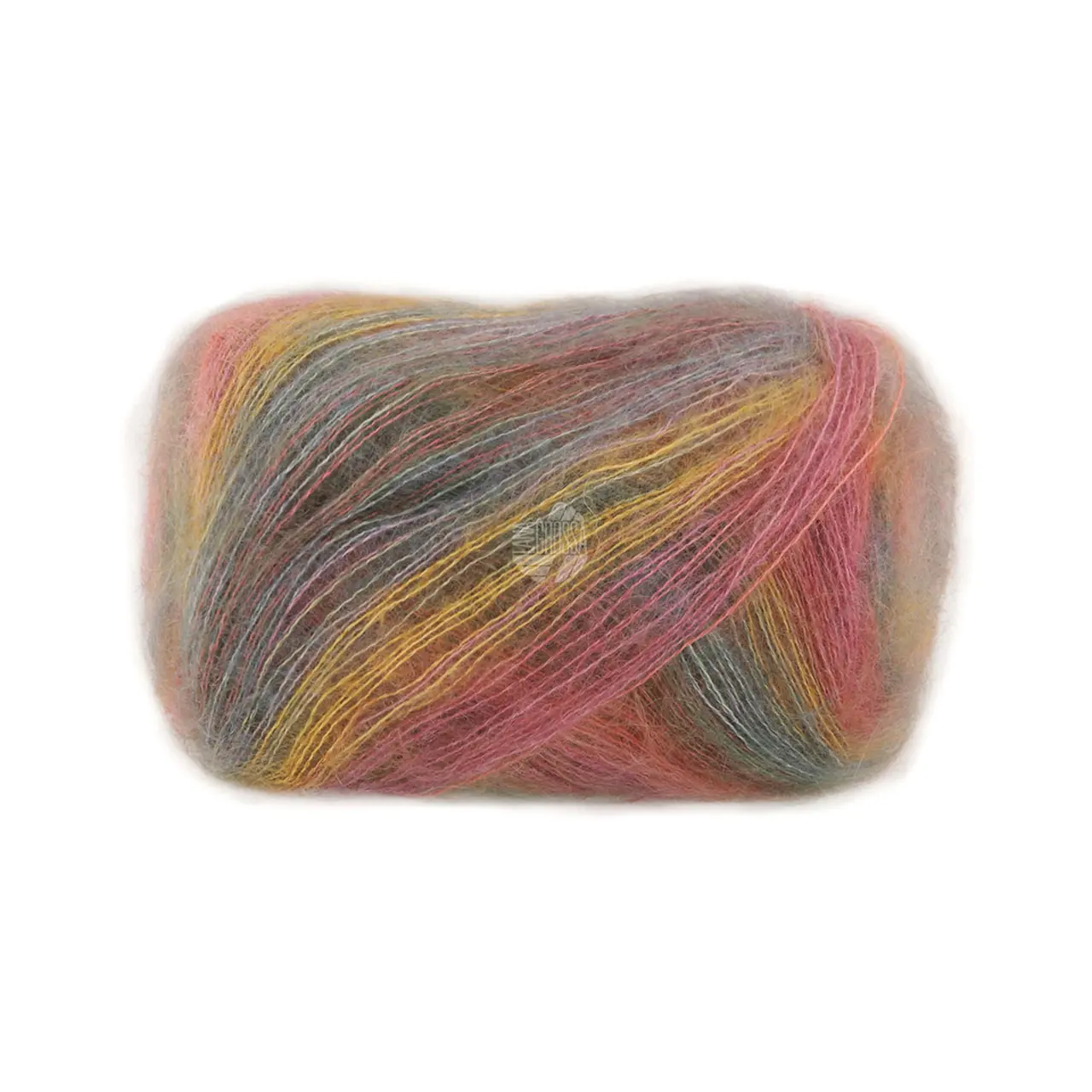 Cottonhair 106 Umbra/Beere/Ockergelb/Altrosa/Pink/Fuchsia/Rauchblau von Lana Grossa. Feines Lace-Garn aus Superkid Mohair mit Baumwolle á