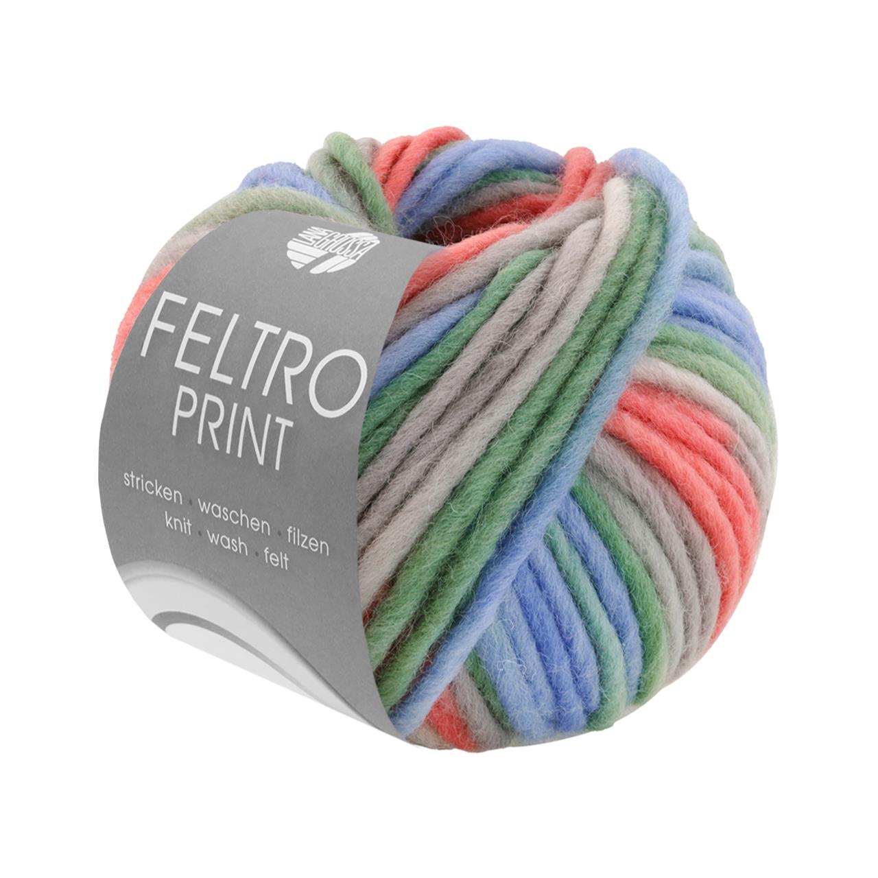 Feltro Print 1309 Pastellgrün/Hellgrau/Himmelblau/Rot